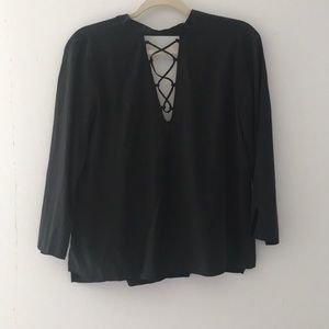 Zara Black Open Back Top